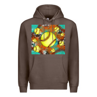 Coffee softball cowhide turquoise glitter tumbler Premium Hoodie - Jasminsmagicworld