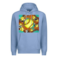 Colony Blue softball cowhide turquoise glitter tumbler Premium Hoodie - Jasminsmagicworld