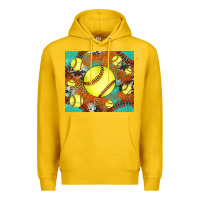 Lemon softball cowhide turquoise glitter tumbler Premium Hoodie - Jasminsmagicworld