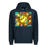 Navy softball cowhide turquoise glitter tumbler Premium Hoodie - Jasminsmagicworld