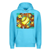 Ocean Blue softball cowhide turquoise glitter tumbler Premium Hoodie - Jasminsmagicworld