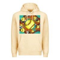 Pina Colada softball cowhide turquoise glitter tumbler Premium Hoodie - Jasminsmagicworld