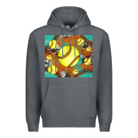 Rock softball cowhide turquoise glitter tumbler Premium Hoodie - Jasminsmagicworld