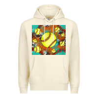 Sandshell softball cowhide turquoise glitter tumbler Premium Hoodie - Jasminsmagicworld