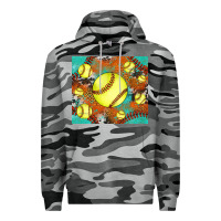 Slate Camo softball cowhide turquoise glitter tumbler Premium Hoodie - Jasminsmagicworld