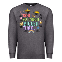 Charcoal Heather god is bigger Premium Sweatshirt - JahusDesignShop