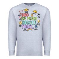 Heather Grey god is bigger Premium Sweatshirt - JahusDesignShop