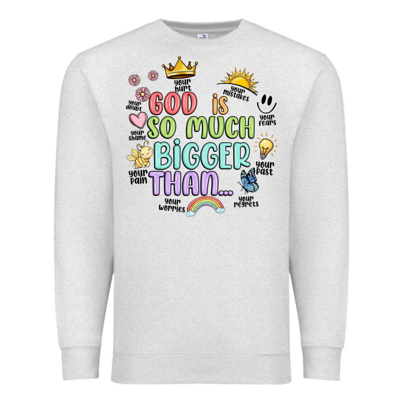 God Is Bigger Premium Sweatshirt by JahusDesignShop | Teevron