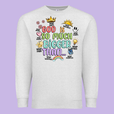 God Is Bigger Premium Sweatshirt Designed By Jahusdesignshop