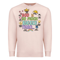 Pale Pink god is bigger Premium Sweatshirt - JahusDesignShop