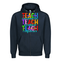 Navy teach compassion teach kindness teach confidence Zipper Hoodie - texasbilliewilder