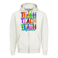 Teach Compassion Teach Kindness Teach Confidence Zipper Hoodie | Teevron