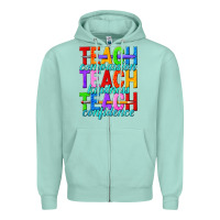 Seafoam teach compassion teach kindness teach confidence Zipper Hoodie - texasbilliewilder
