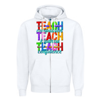 White teach compassion teach kindness teach confidence Zipper Hoodie - texasbilliewilder