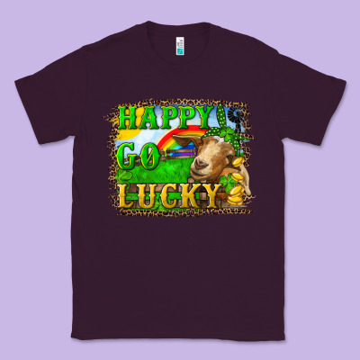 Happy Go Lucky Goat Classic Tee Designed By Ranaportraitstore