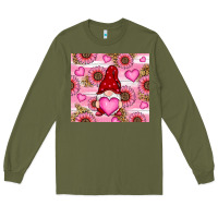 Army Green valentines day gnomes Long Sleeve Tee - RanaPortraitStore