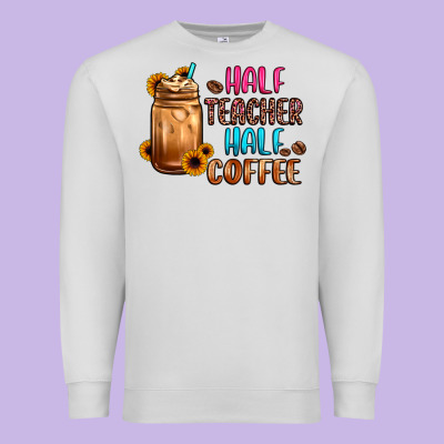 Half Teacher Half Coffee Premium Sweatshirt Designed By Jahusdesignshop