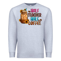 Heather Grey half teacher half coffee Premium Sweatshirt - JahusDesignShop