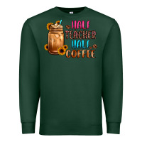 Sports Green half teacher half coffee Premium Sweatshirt - JahusDesignShop