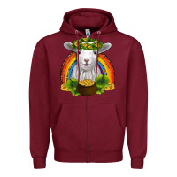Burgundy st patricks day baby sheep shamrocks gold rainbow Zipper Hoodie - RanaPortraitStore