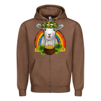Chestnut st patricks day baby sheep shamrocks gold rainbow Zipper Hoodie - RanaPortraitStore