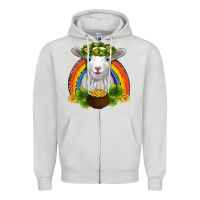 Dove Grey st patricks day baby sheep shamrocks gold rainbow Zipper Hoodie - RanaPortraitStore