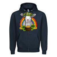 St Patricks Day Baby Sheep Shamrocks Gold Rainbow Zipper Hoodie | Teevron