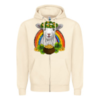 Sandshell st patricks day baby sheep shamrocks gold rainbow Zipper Hoodie - RanaPortraitStore
