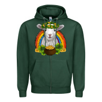 Sports Green st patricks day baby sheep shamrocks gold rainbow Zipper Hoodie - RanaPortraitStore