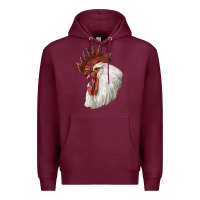 Burgundy Leghorn Rooster Head Premium Hoodie - LillyAllenDesigns