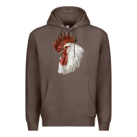 Coffee Leghorn Rooster Head Premium Hoodie - LillyAllenDesigns