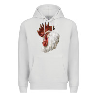Dove Grey Leghorn Rooster Head Premium Hoodie - LillyAllenDesigns