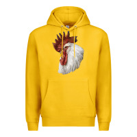 Lemon Leghorn Rooster Head Premium Hoodie - LillyAllenDesigns