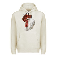 Oatmeal Heather Leghorn Rooster Head Premium Hoodie - LillyAllenDesigns