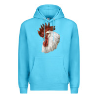 Ocean Blue Leghorn Rooster Head Premium Hoodie - LillyAllenDesigns