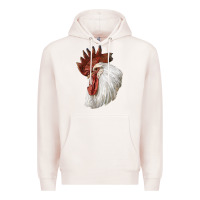 Pale Pink Leghorn Rooster Head Premium Hoodie - LillyAllenDesigns