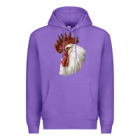 Purple Leghorn Rooster Head Premium Hoodie - LillyAllenDesigns
