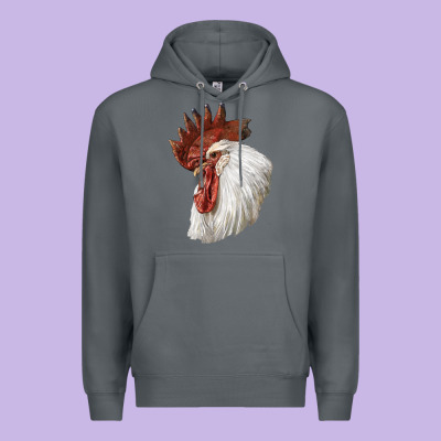 Leghorn Rooster Head Premium Hoodie Designed By Lillyallendesigns