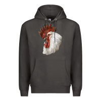 Smoke Leghorn Rooster Head Premium Hoodie - LillyAllenDesigns