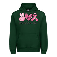 Forest Green peace love cure breast cancer Urban Hoodie - MaliasSmallBusiness