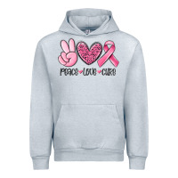 Heather Grey peace love cure breast cancer Urban Hoodie - MaliasSmallBusiness