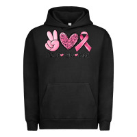 Pigment Black peace love cure breast cancer Urban Hoodie - MaliasSmallBusiness