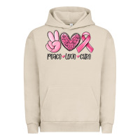 Pigment French Oak peace love cure breast cancer Urban Hoodie - MaliasSmallBusiness
