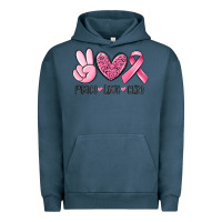 Pigment Midnight Navy peace love cure breast cancer Urban Hoodie - MaliasSmallBusiness