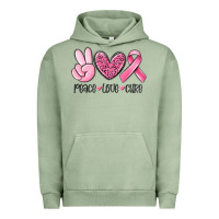 Pigment Oil Green peace love cure breast cancer Urban Hoodie - MaliasSmallBusiness