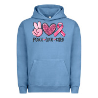 Pigment Pebble Blue peace love cure breast cancer Urban Hoodie - MaliasSmallBusiness