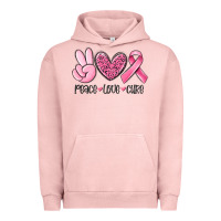 Pigment Salmon peace love cure breast cancer Urban Hoodie - MaliasSmallBusiness
