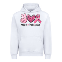 White peace love cure breast cancer Urban Hoodie - MaliasSmallBusiness