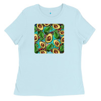 Baby Blue avacado with turquoise and leopard background mug coaster Ladies Tee - BarkalooDesign