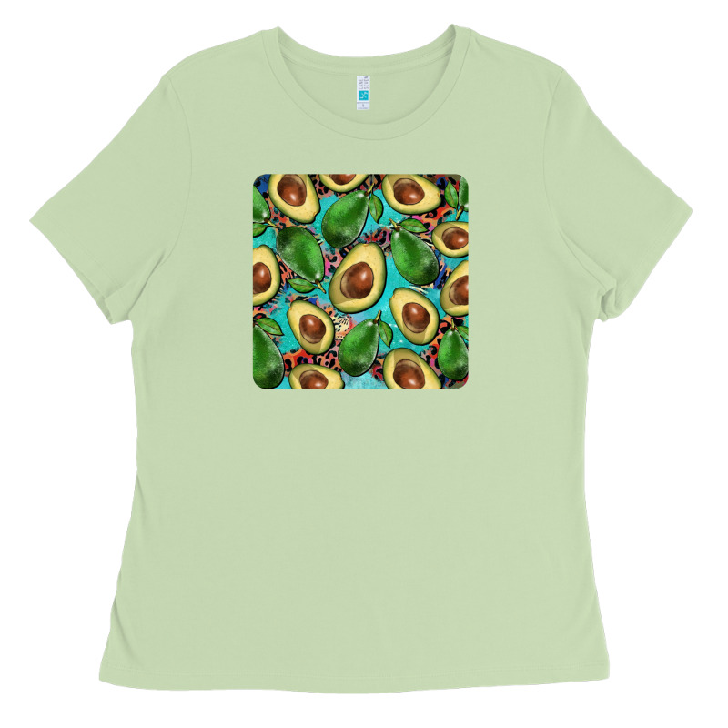 Avacado With Turquoise And Leopard Background Mug Coaster Ladies Tee by BarkalooDesign | Teevron